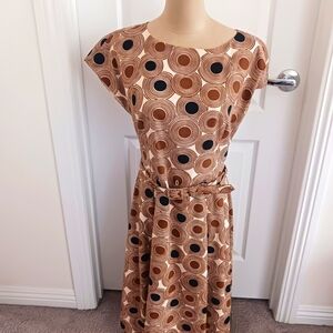 Anne Klein Tan Sheath Dress with Dolman Cap Sleeves